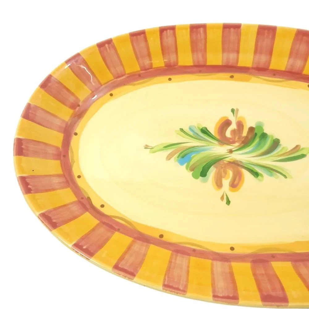 Gail Pittman Sienna Oval Serving Platter Plate Tray Southern Living at Home Red - Picture 2 of 8